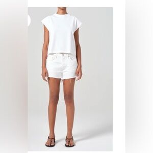 Agolde Parker Distressed Cutoff Shorts Repose 31 Festival Cowgirl